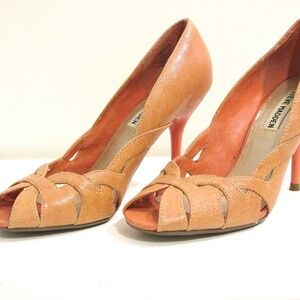 Vintage Peach Peep Toe Heels by Steve Madden